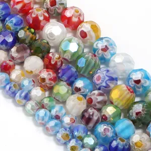 Kleurrijke gefacetteerde millefiori glasralen voor diy sieraden maken armbanden