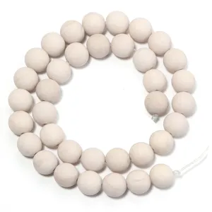 Natural white stone round beads loose strand for DIY jewelry making bracelet necklace accessories.