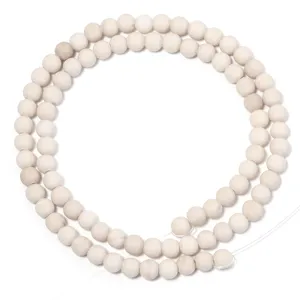 Natural white fossil round beads DIY handmade beaded bracelet jewelry making accessories strand.