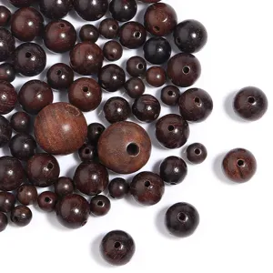 Natuurlijke houten losse kraaltjes rond geboord afstandsdoppen voor unieke sieraden maken