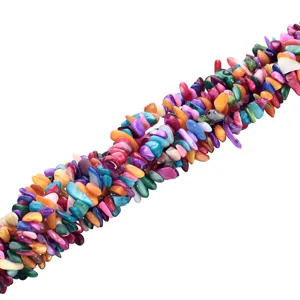 5-8mm Irregular Natural Stone Chip Beads Colorful Drilled DIY Jewelry Making Craft Strand