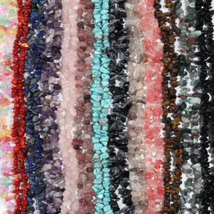 Perline di pietra irregolari colorate sfuse per la creazione di gioielli fai da te, cristallo.