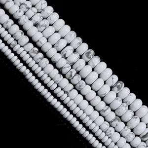 Perline di Howlite bianca naturale a rondella fili sfusi per la creazione di gioielli fai da te.