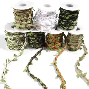 Pastorale Bosstijl Simulatie Groen Blad Gevlochten Henneptouw Rank Voor Huis Kat Klimrek Decoratie DIY Handwerk Accessoires