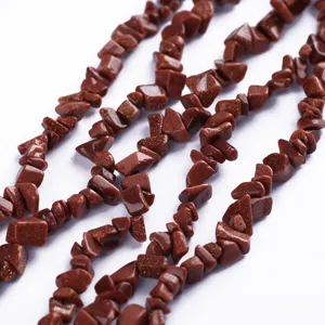 5-8mm Irregular Goldstone Chip Beads DIY Natural Crystal Stone Strands Jewelry Making