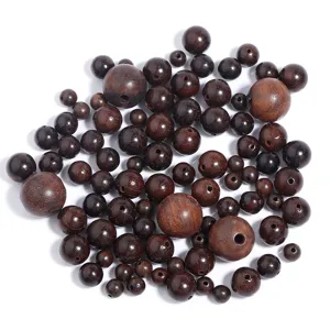 Natuurlijke houten losse kralen gemengde maat ronde afstandsperlen voor DIY sieraden maken armbanden.