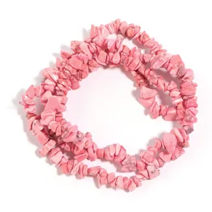 Perline di pietra naturale rosa irregolari sfuse per la creazione di gioielli braccialetti fai da te