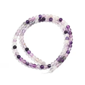 Natuerliche violette Fluorit Edelstein Perlen Strang fuer DIY Handgemachte Schmuckherstellung.