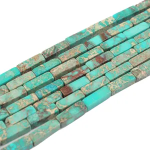 Natur Kaiserjaspis Rechteck Perlen 13x4mm fuer DIY Handgemachte Schmuckherstellung.