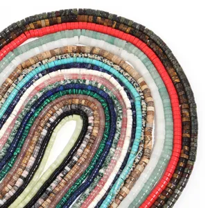 Perline piatte in pietra naturale colorata distanziatrici per creazione gioielli fai da te.