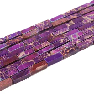 13x4mm Natürlicher Kaiserjaspis Rechteck Perlen DIY Handgemachte Schmuck Zubehör