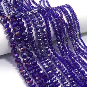 Perline di vetro di cristallo viola sfaccettate per gioielli fai da te, bracciale e collana.