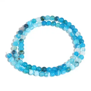 4mm natürliche blaue Achat Edelstein Perlen, runde DIY Schmuckherstellung Zubehör