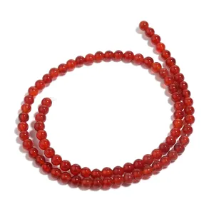 4mm natürliche rote Achat Edelstein Perlen für DIY Schmuckherstellung Handwerk Detailansicht.