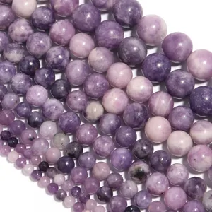 Natuurlijke lepidoliet paarse mica ronde losse kralen voor sieraden maken armband groothandel