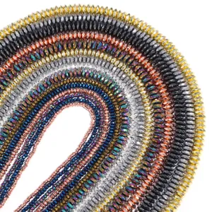 Colorful electroplated hematite abacus beads faceted loose beads for DIY jewelry making supplies.