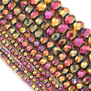 Perline di cristallo sfaccettate multicolore per la creazione di gioielli braccialetto DIY