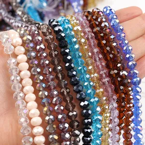 Perline di vetro di cristallo sfaccettate perline distanziatrici per gioielli fai da te bracciali