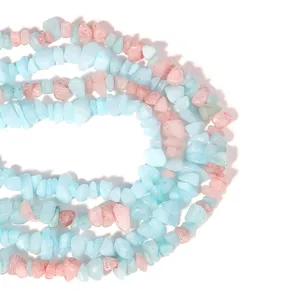 Gebohrte Kristall-Splitter Perlen, bunte unregelmässige Steinperlen für DIY Schmuck.