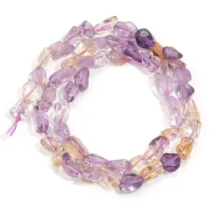 Cuentas de cristal ametrino natural irregulares para joyería DIY pulsera collar