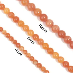 Natural orange gemstone beads 6mm 8mm 10mm loose beads for DIY jewelry making crafts