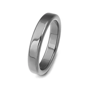 Classic polished black hematite ring band for diy jewelry making and fashion accessories.