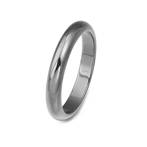 Polished black hematite ring band detail, smooth curved design for DIY jewelry and pendant making.