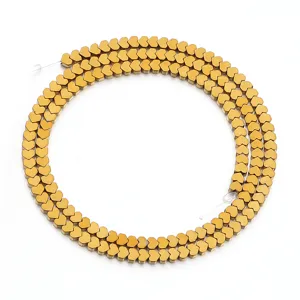 Goldene herzförmige Hämatit Perlen flache Bogenform DIY Armband Halskette Schmuck Zubehör