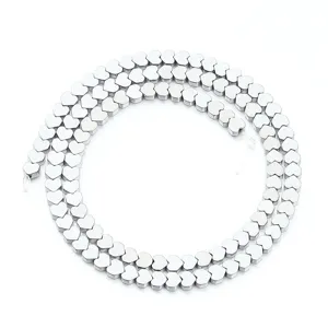 Galvanisierte silberne Herz Hämatit Perlen Stränge für DIY Handgemachte Schmuck Armbänder.