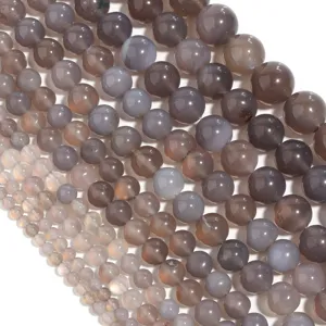 Natural gray agate loose beads detail, raw color gemstone DIY bracelet jewelry making parts.