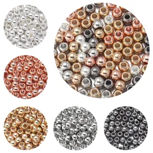 Perline con foro grande galvanizzate CCB superficie lucida braccialetto fai da te 100 pz