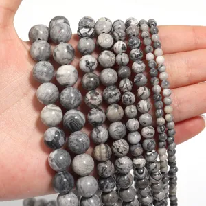 Natural map jasper stone loose beads round beads for DIY bracelet necklace jewelry making accessories