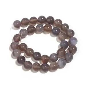 Natural grey agate loose beads round stones for DIY handmade bracelet jewelry making accessory