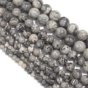 Natural stone loose beads round polished gemstone DIY jewelry making bracelet accessories wholesale