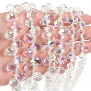 Faceted AB coated teardrop crystal beads sparkling gemstone loose beads for DIY jewelry making
