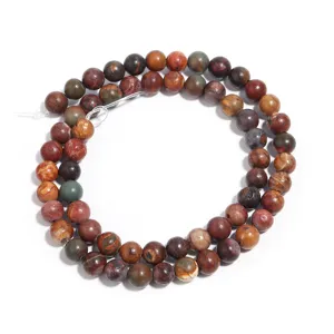 Picasso Jasper gemstone loose round beads detail, ideal for DIY handmade bracelets and necklaces.