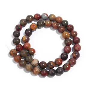 Natural Picasso jasper round loose beads, colorful stone DIY bracelet necklace making.