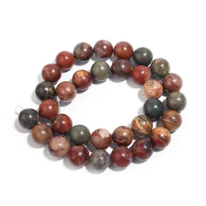 Picasso jasper round loose beads for DIY jewelry making, gemstone beads for bracelets and necklaces.
