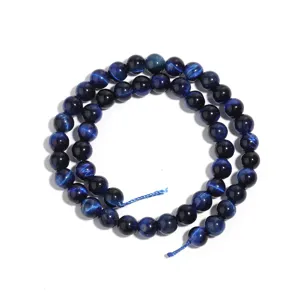 Perles en pierre precieuse oeil de tigre bleu pour accessoires de bijoux DIY bracelet collier.