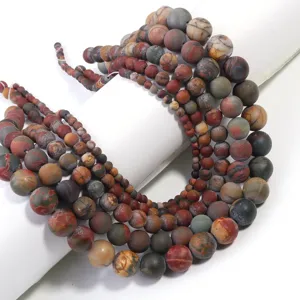 Picasso jasper loose beads matte round gemstone beads for DIY handmade bracelets necklaces items