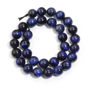 Perles en pierre précieuse œil de tigre bleu rondes en vrac pour bijoux DIY colliers.