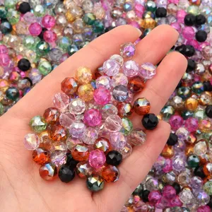 Perline di cristallo sfaccettate fai da te per gioielli, accessori di distanziatore scintillanti.