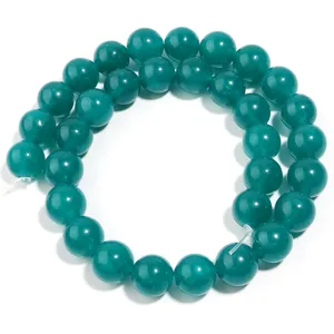 Grüne runde lose Perlen für handgemachte DIY Armbänder und Halsketten Schmuck Zubehör.