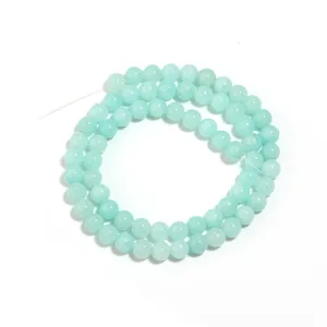 Hellgrüne Amazonit Chalcedon Runde Perlen für DIY Handgemachte Schmuck Herstellung