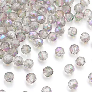 Perline di vetro di cristallo sfaccettate colore AB distanziatori per gioielli fai da te