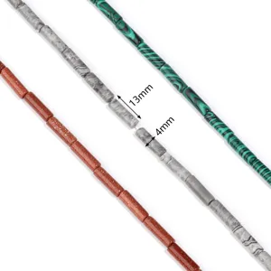 Zylindrische Edelstein Perlen für DIY Schmuckherstellung, ideal für Armbänder und Ketten.