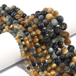 Dreamy Yellow Tiger Eye Stone Natural Round Loose Beads For Jewelry Making DIY Bracelets Necklaces Polished Accessories
