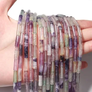 Natürliche Fluorit Röhren lose Perlen für DIY handgemachte Schmuck Armbänder und Ketten.