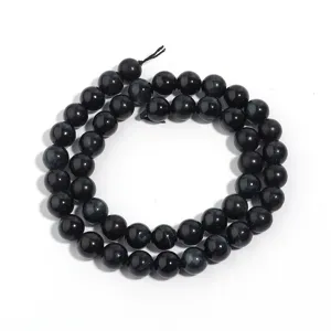 Dark blue tiger eye gemstone round beads strand for DIY jewelry making bracelets and necklaces