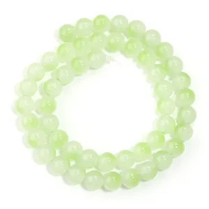Hellgrüne Glasrundperlen Kette für DIY Schmuckherstellung, Armbänder und Halsketten Accessoires.